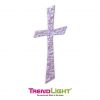 Wachsornament Kreuz Perlmutt rosa 110x40 mm zum Kerzen basteln